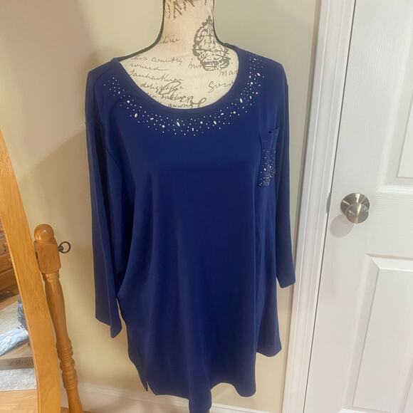 Quaker Factory Blue Studded Tunic - Picture 3 of 9